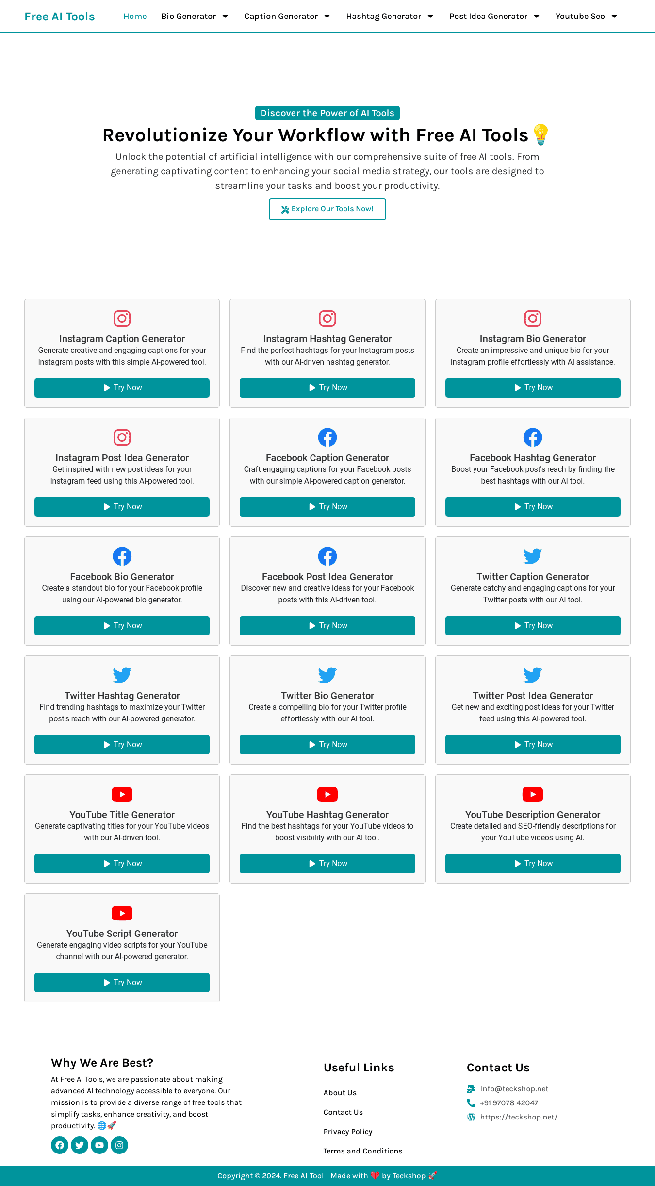 25+ Free AI Tools Website In Wordpress for Passive Income Generation