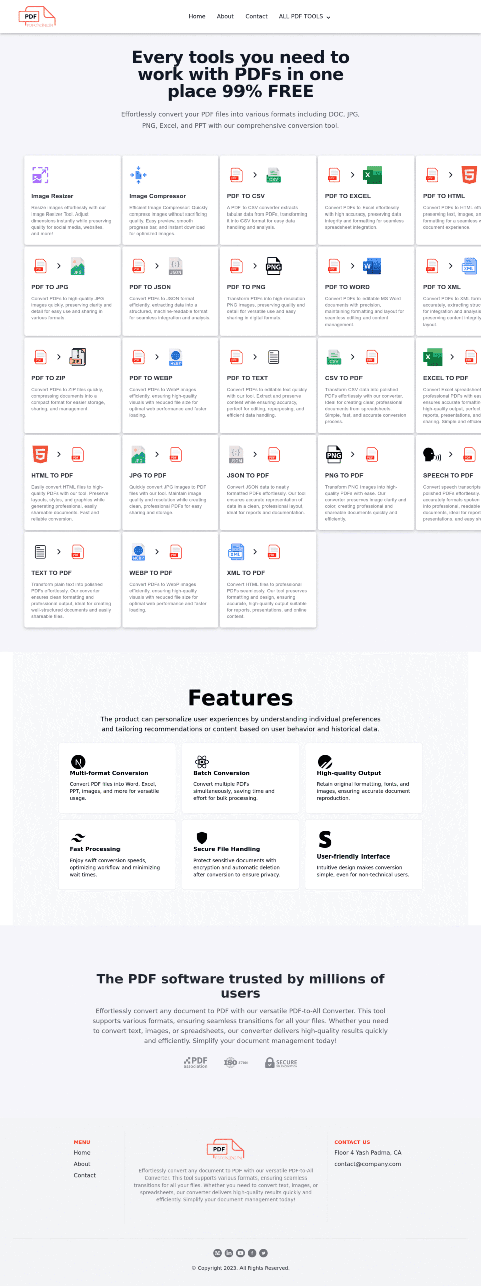 Ultimate PDF Converter Website Source Code With 23 Tools