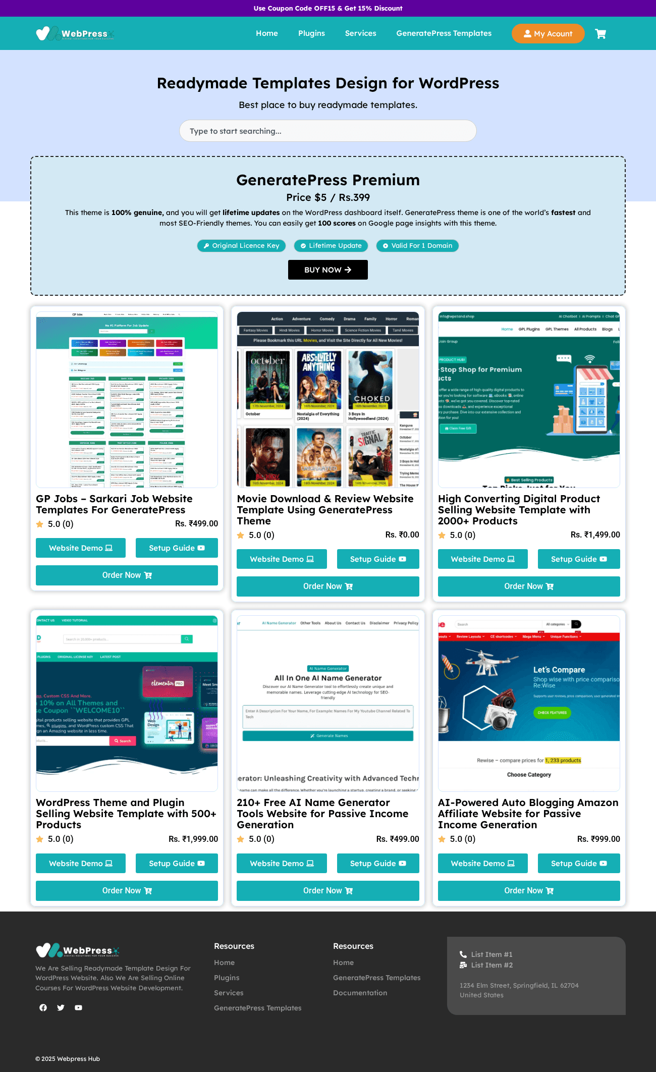 Get Your Own Template, Theme, Plugin Selling Website with 10+ Templates Full Resell Rights