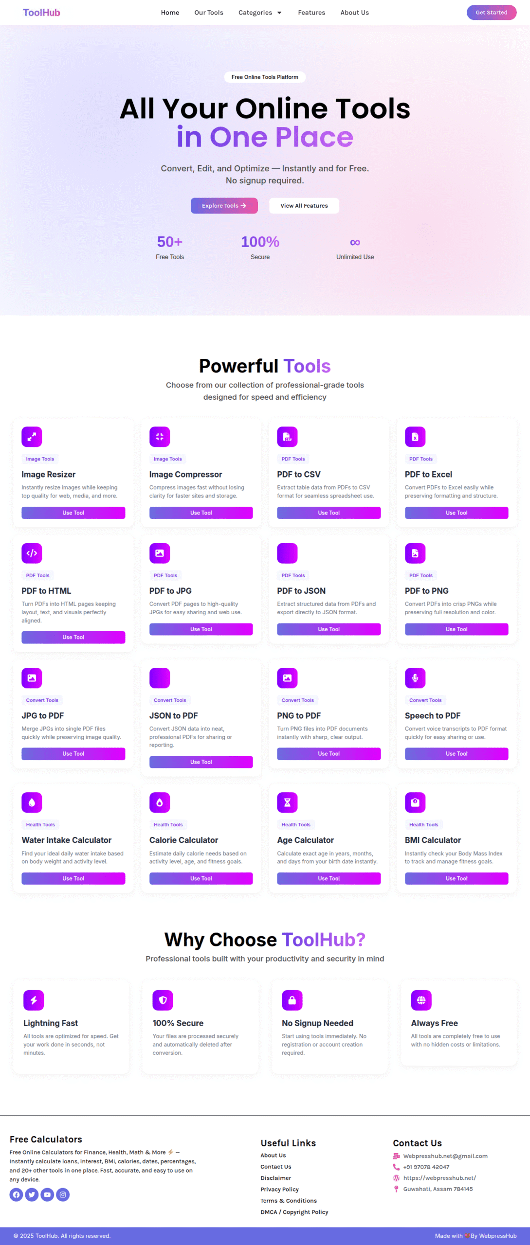 50+ Multi Tools Website in WordPress Using GeneratePress ( Comming Soon )