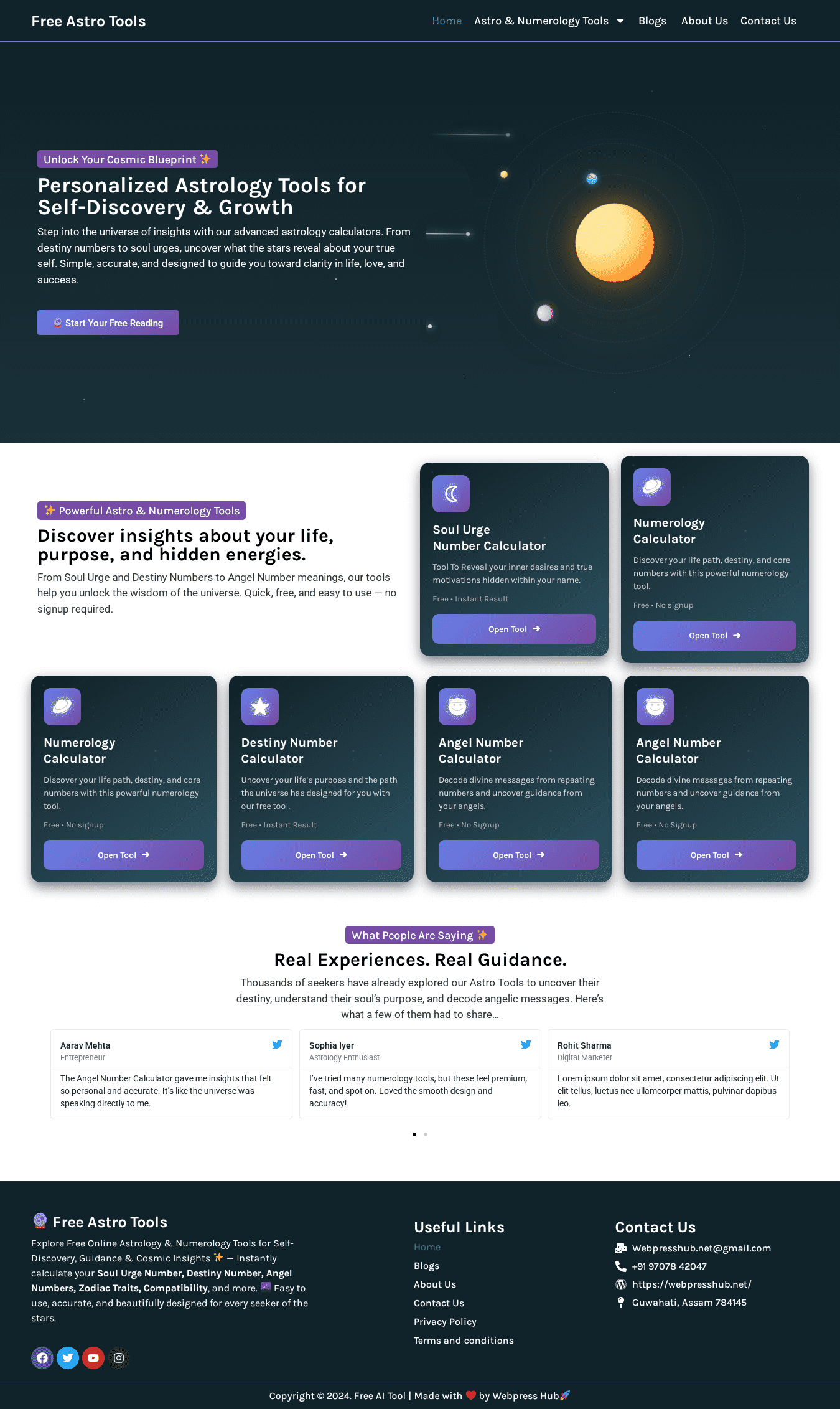 AdSense Ready Astrology Tools Website in WordPress Using GeneratePress