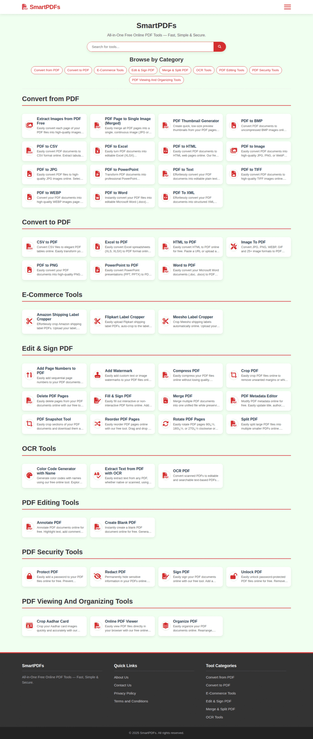 AdSense Ready 50+ Multi PDF Tools Website PHP Script With Admin Panel