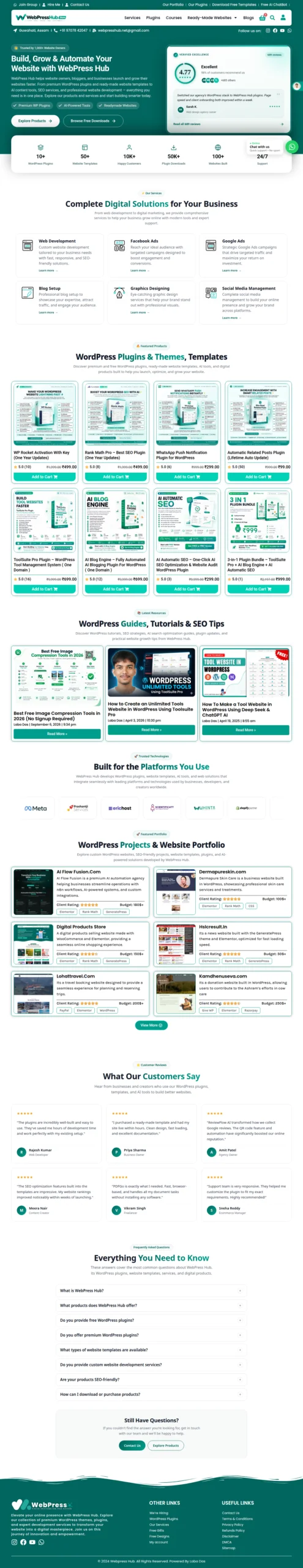 WebPressHub.store – Ready-Made Digital Products Website & Business for Sale